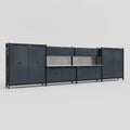 M2222 Modular Work Bench - H2100mm x W7500mm | Stainless WBT | Dark Grey