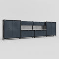 M2222 Modular Work Bench - H2100mm x W7500mm | Stainless WBT | Dark Grey