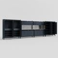 M2222 Modular Work Bench - H2100mm x W7500mm | Stainless WBT | Dark Grey