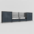 M2222 Modular Work Bench - H2100mm x W7500mm | Stainless WBT | Dark Grey