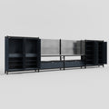 M2222 Modular Work Bench - H2100mm x W7500mm | Stainless WBT | Dark Grey