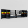 M2222 Modular Work Bench - H2100mm x W7500mm | Stainless WBT | Dark Grey