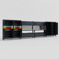 M2222 Modular Work Bench - H2100mm x W7500mm | Stainless WBT | Dark Grey