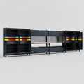 M2222 Modular Work Bench - H2100mm x W7500mm | Stainless WBT | Dark Grey