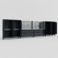 M2222 Modular Work Bench - H2100mm x W7500mm | Stainless WBT | Dark Grey
