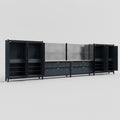 M2222 Modular Work Bench - H2100mm x W7500mm | Stainless WBT | Dark Grey