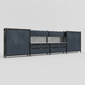 M2222 Modular Work Bench - H2100mm x W7500mm | Stainless WBT | Dark Grey