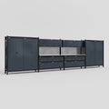 M2222 Modular Work Bench - H2100mm x W7500mm | Laminate WBT | Dark Grey