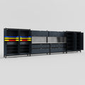 M2222 Modular Work Bench - H2100mm x W7500mm | Stainless WBT | Dark Grey