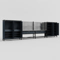 M2222 Modular Work Bench - H2100mm x W7500mm | Stainless WBT | Dark Grey