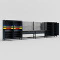 M2222 Modular Work Bench - H2100mm x W7500mm | Stainless WBT | Dark Grey