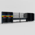 M2222 Modular Work Bench - H2100mm x W7500mm | Stainless WBT | Dark Grey