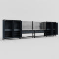 M2222 Modular Work Bench - H2100mm x W7500mm | Stainless WBT | Dark Grey