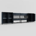 M2222 Modular Work Bench - H2100mm x W7500mm | Stainless WBT | Dark Grey