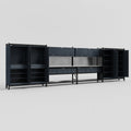 M2222 Modular Work Bench - H2100mm x W7500mm | Stainless WBT | Dark Grey