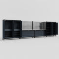 M2222 Modular Work Bench - H2100mm x W7500mm | Stainless WBT | Dark Grey