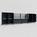 M2222 Modular Work Bench - H2100mm x W7500mm | Stainless WBT | Dark Grey