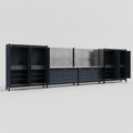 M2222 Modular Work Bench - H2100mm x W7500mm | Stainless WBT | Dark Grey