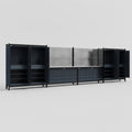 M2222 Modular Work Bench - H2100mm x W7500mm | Stainless WBT | Dark Grey