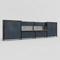 M2222 Modular Work Bench - H2100mm x W7500mm | Stainless WBT | Dark Grey