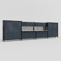 M2222 Modular Work Bench - H2100mm x W7500mm | Stainless WBT | Dark Grey