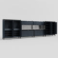M2222 Modular Work Bench - H2100mm x W7500mm | Stainless WBT | Dark Grey