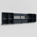 M2222 Modular Work Bench - H2100mm x W7500mm | Stainless WBT | Dark Grey
