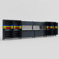 M2222 Modular Work Bench - H2100mm x W7500mm | Stainless WBT | Dark Grey