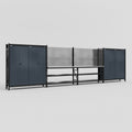 M2222 Modular Work Bench - H2100mm x W7500mm | Stainless WBT | Dark Grey