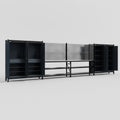M2222 Modular Work Bench - H2100mm x W7500mm | Stainless WBT | Dark Grey