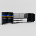 M2222 Modular Work Bench - H2100mm x W7500mm | Stainless WBT | Dark Grey