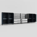 M2222 Modular Work Bench - H2100mm x W7500mm | Stainless WBT | Dark Grey