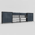 M2222 Modular Work Bench - H2100mm x W7500mm | Stainless WBT | Dark Grey