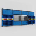 M2222 Modular Work Bench - H3100mm x W7500mm | Laminate WBT | Blue