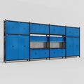 M2222 Modular Work Bench - H3100mm x W7500mm | Laminate WBT | Blue