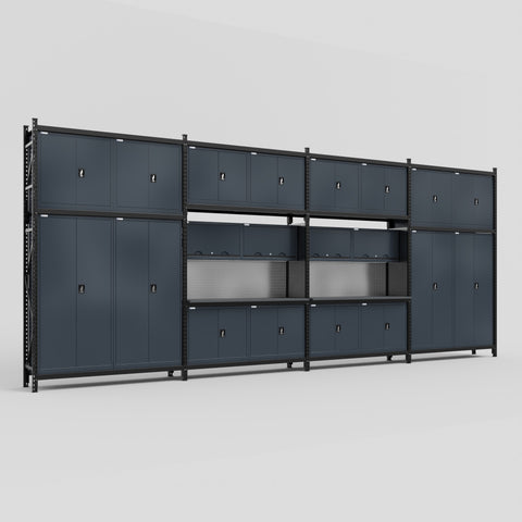 M2222 Modular Work Bench - H3100mm x W7500mm | Laminate WBT | Dark Grey