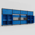M2222 Modular Work Bench - H3100mm x W7500mm | Laminate WBT | Blue