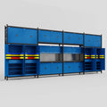M2222 Modular Work Bench - H3100mm x W7500mm | Laminate WBT | Blue