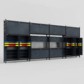 M2222 Modular Work Bench - H3100mm x W7500mm | Laminate WBT | Dark Grey