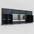 M2222 Modular Work Bench - H3100mm x W7500mm | Laminate WBT | Dark Grey