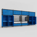 M2222 Modular Work Bench - H3100mm x W7500mm | Laminate WBT | Blue