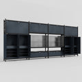 M2222 Modular Work Bench - H3100mm x W7500mm | Laminate WBT | Dark Grey