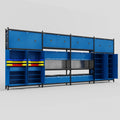 M2222 Modular Work Bench - H3100mm x W7500mm | Laminate WBT | Blue