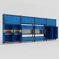 M2222 Modular Work Bench - H3100mm x W7500mm | Laminate WBT | Blue
