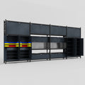 M2222 Modular Work Bench - H3100mm x W7500mm | Laminate WBT | Dark Grey