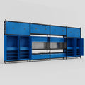 M2222 Modular Work Bench - H3100mm x W7500mm | Laminate WBT | Blue