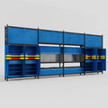 M2222 Modular Work Bench - H3100mm x W7500mm | Laminate WBT | Blue