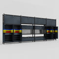 M2222 Modular Work Bench - H3100mm x W7500mm | Laminate WBT | Dark Grey