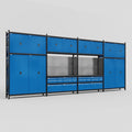 M2222 Modular Work Bench - H3100mm x W7500mm | Laminate WBT | Blue
