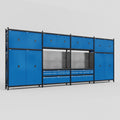 M2222 Modular Work Bench - H3100mm x W7500mm | Laminate WBT | Blue